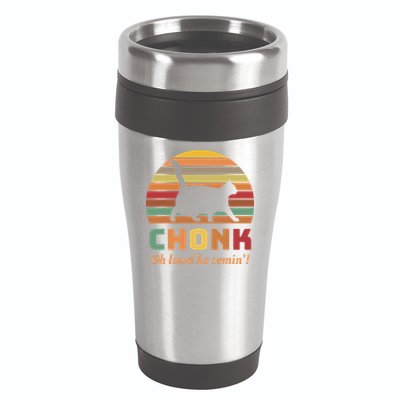 Chonk Cat Scale Meme Retro Oh Lawd He Comin Memes 16oz Travel Tumbler