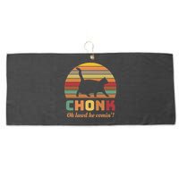 Chonk Cat Scale Meme Retro Oh Lawd He Comin Memes Large Microfiber Waffle Golf Towel