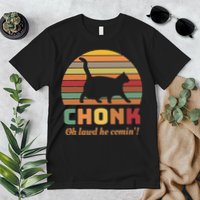 Chonk Cat Scale Meme Retro Oh Lawd He Comin Memes Premium T-Shirt