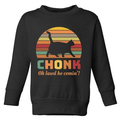 Chonk Cat Scale Meme Retro Oh Lawd He Comin Memes Toddler Sweatshirt