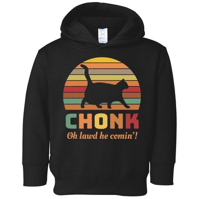 Chonk Cat Scale Meme Retro Oh Lawd He Comin Memes Toddler Hoodie