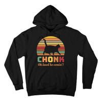 Chonk Cat Scale Meme Retro Oh Lawd He Comin Memes Tall Hoodie
