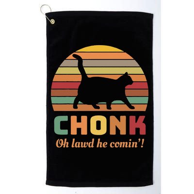 Chonk Cat Scale Meme Retro Oh Lawd He Comin Memes Golf Towel