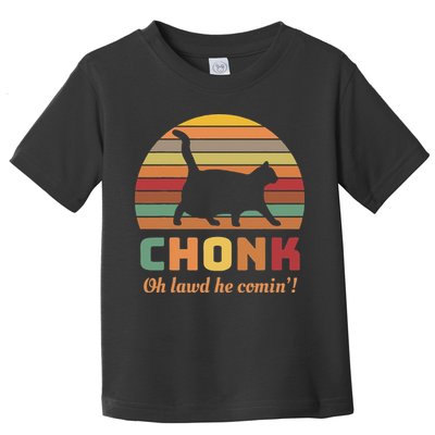Chonk Cat Scale Meme Retro Oh Lawd He Comin Memes Toddler T-Shirt