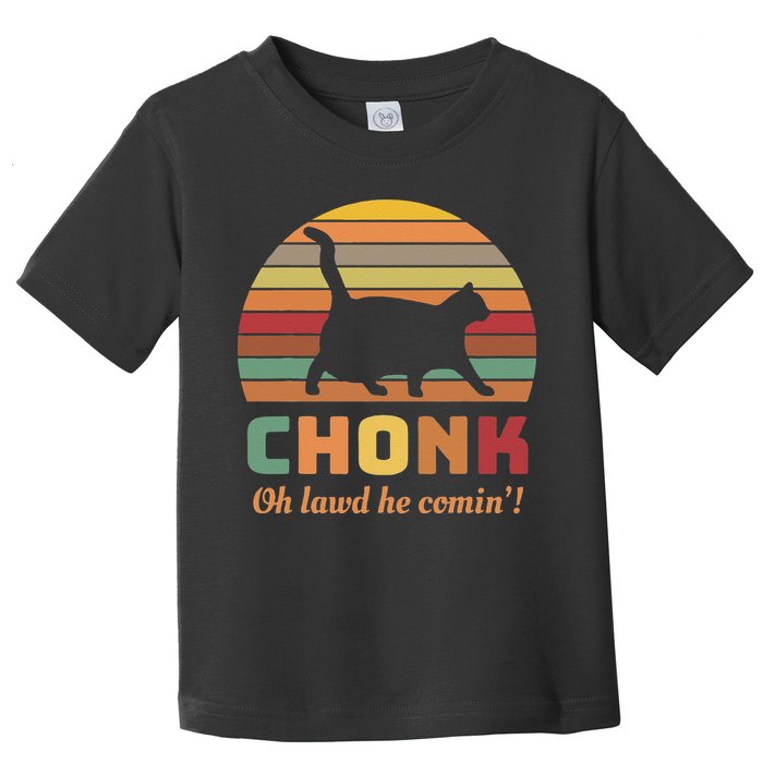 Chonk Cat Scale Meme Retro Oh Lawd He Comin Memes Toddler T-Shirt