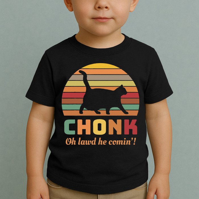 Chonk Cat Scale Meme Retro Oh Lawd He Comin Memes Toddler T-Shirt