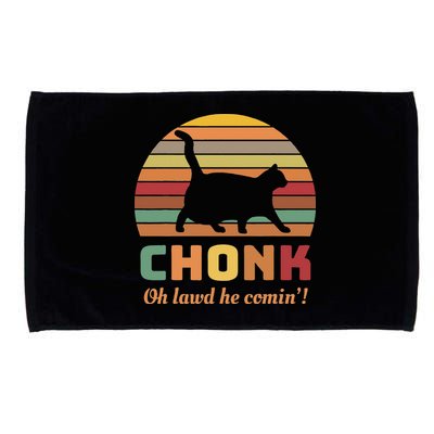 Chonk Cat Scale Meme Retro Oh Lawd He Comin Memes Microfiber Hand Towel