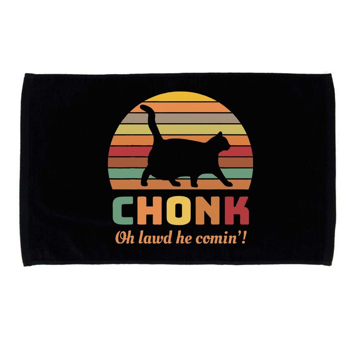 Chonk Cat Scale Meme Retro Oh Lawd He Comin Memes Microfiber Hand Towel