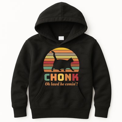 Chonk Cat Scale Meme Retro Oh Lawd He Comin Memes Kids Hoodie