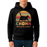 Chonk Cat Scale Meme Retro Oh Lawd He Comin Memes Kids Hoodie