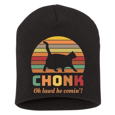 Chonk Cat Scale Meme Retro Oh Lawd He Comin Memes Short Acrylic Beanie