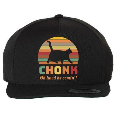 Chonk Cat Scale Meme Retro Oh Lawd He Comin Memes Wool Snapback Cap