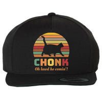 Chonk Cat Scale Meme Retro Oh Lawd He Comin Memes Wool Snapback Cap