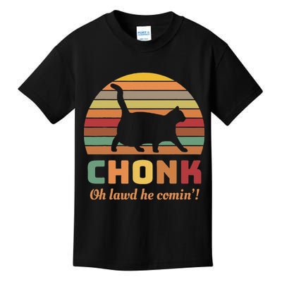 Chonk Cat Scale Meme Retro Oh Lawd He Comin Memes Kids T-Shirt