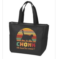 Chonk Cat Scale Meme Retro Oh Lawd He Comin Memes Zip Tote Bag