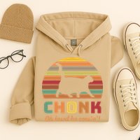 Chonk Cat Scale Meme Retro Oh Lawd He Comin Memes Hoodie