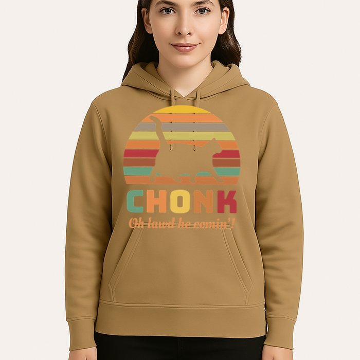 Chonk Cat Scale Meme Retro Oh Lawd He Comin Memes Hoodie