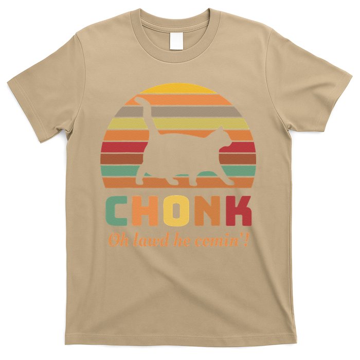 Chonk Cat Scale Meme Retro Oh Lawd He Comin Memes T-Shirt