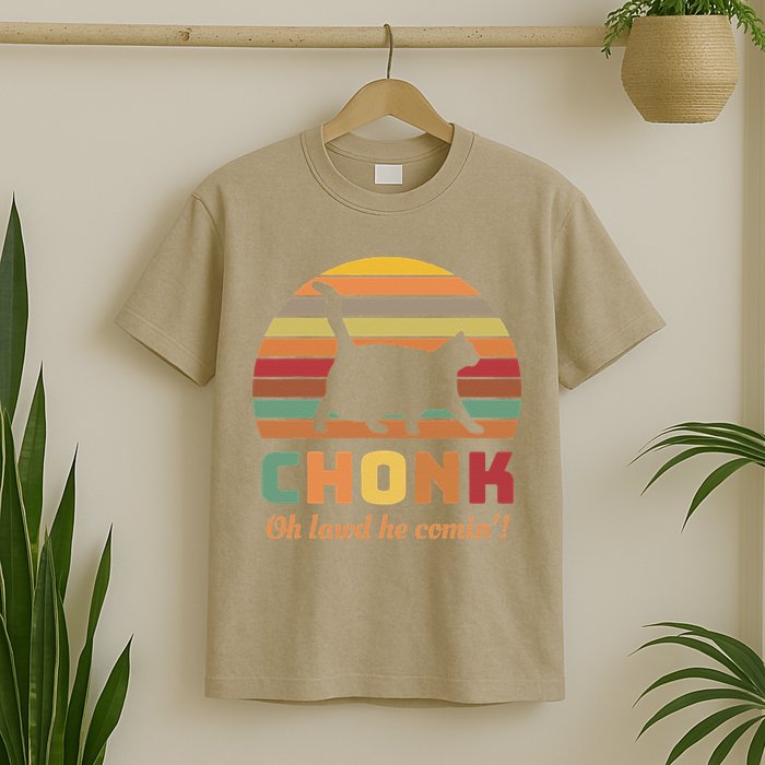 Chonk Cat Scale Meme Retro Oh Lawd He Comin Memes T-Shirt