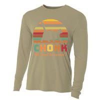 Chonk Cat Scale Meme Retro Oh Lawd He Comin Memes Cooling Performance Long Sleeve Crew