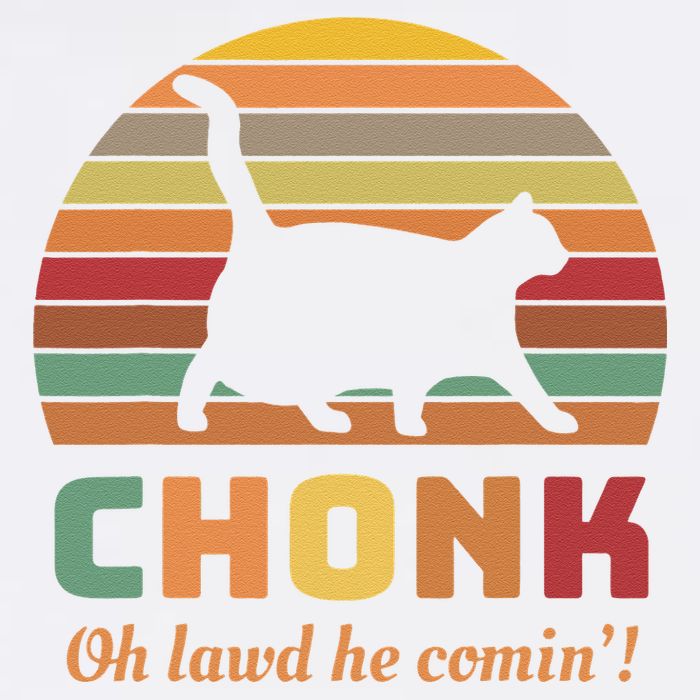 Chonk Cat Scale Meme Retro Oh Lawd He Comin Memes Garment-Dyed Sweatshirt