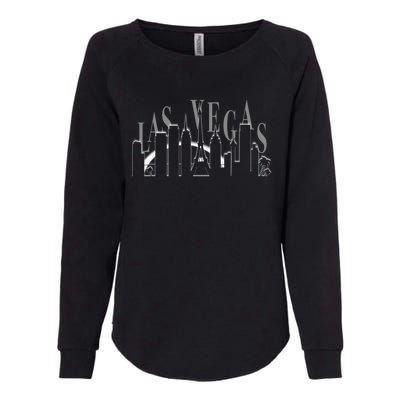 Capital City Skyline Silhouette Las Vegas Gift Womens California Wash Sweatshirt