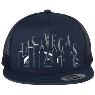 Capital City Skyline Silhouette Las Vegas Gift Flat Bill Trucker Hat