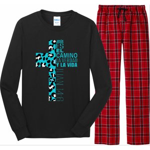 Cute Christian Spanish Gifts Women Jesus Bible Verse Message Long Sleeve Pajama Set