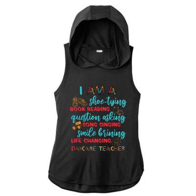 Child Care School Teacher Daycare Provider Ladies PosiCharge Tri-Blend Wicking Draft Hoodie Tank