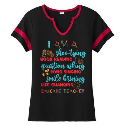 Child Care School Teacher Daycare Provider Ladies Halftime Notch Neck Tee