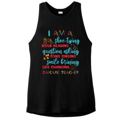 Child Care School Teacher Daycare Provider Ladies PosiCharge Tri-Blend Wicking Tank