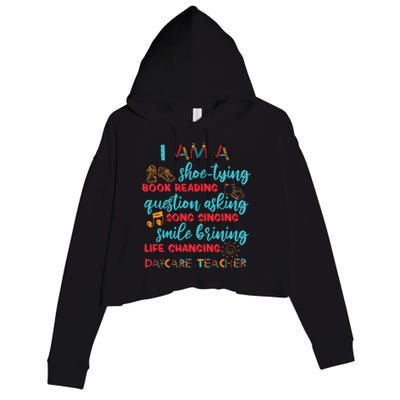 Child Care School Teacher Daycare Provider Crop Fleece Hoodie