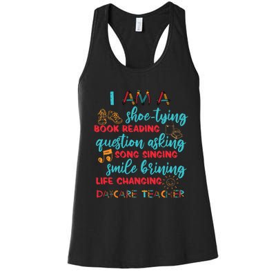 Child Care School Teacher Daycare Provider Women's Racerback Tank