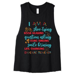 Child Care School Teacher Daycare Provider Women's Racerback Cropped Tank