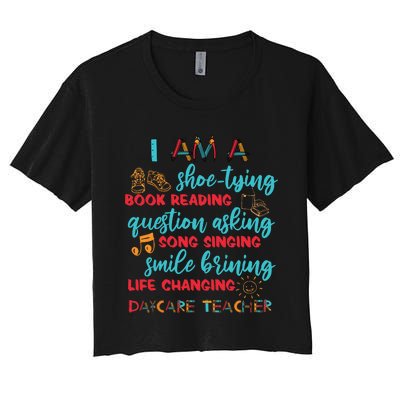 Child Care School Teacher Daycare Provider Women's Crop Top Tee