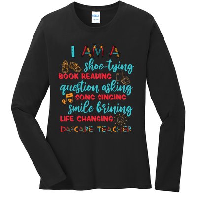 Child Care School Teacher Daycare Provider Ladies Long Sleeve Shirt