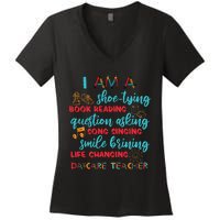 Child Care School Teacher Daycare Provider Women's V-Neck T-Shirt