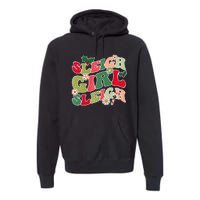 Cute Christmas Sleigh  Sleigh Retro Holiday Design Premium Hoodie