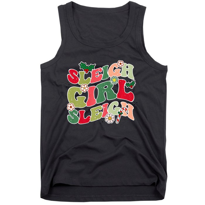 Cute Christmas Sleigh  Sleigh Retro Holiday Design Tank Top