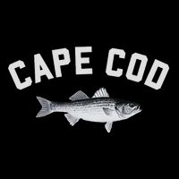 Cape Cod Striper Striped Bass Fun Fishing Design Flat Bill Trucker Hat