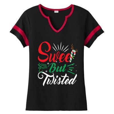 Christmas Costume Sweet But Twisted Matching Family Pajama Gift Ladies Halftime Notch Neck Tee