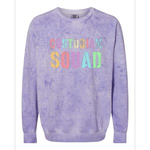 Cute Custodian Squad Cleaner Upkeep Cleanliness Facility Colorblast Crewneck Sweatshirt