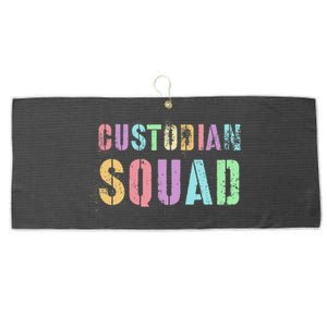 Cute Custodian Squad Cleaner Upkeep Cleanliness Facility Large Microfiber Waffle Golf Towel