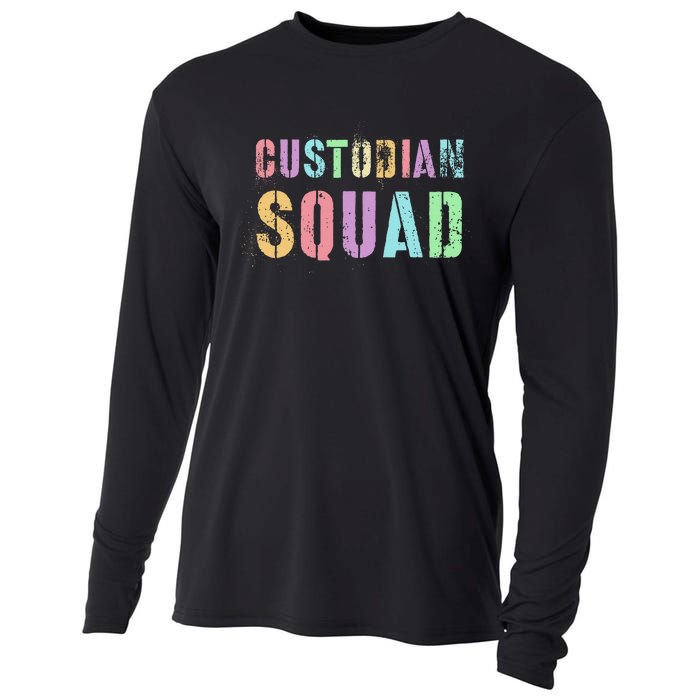 Cute Custodian Squad Cleaner Upkeep Cleanliness Facility Cooling Performance Long Sleeve Crew