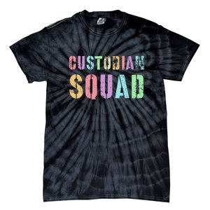 Cute Custodian Squad Cleaner Upkeep Cleanliness Facility Tie-Dye T-Shirt