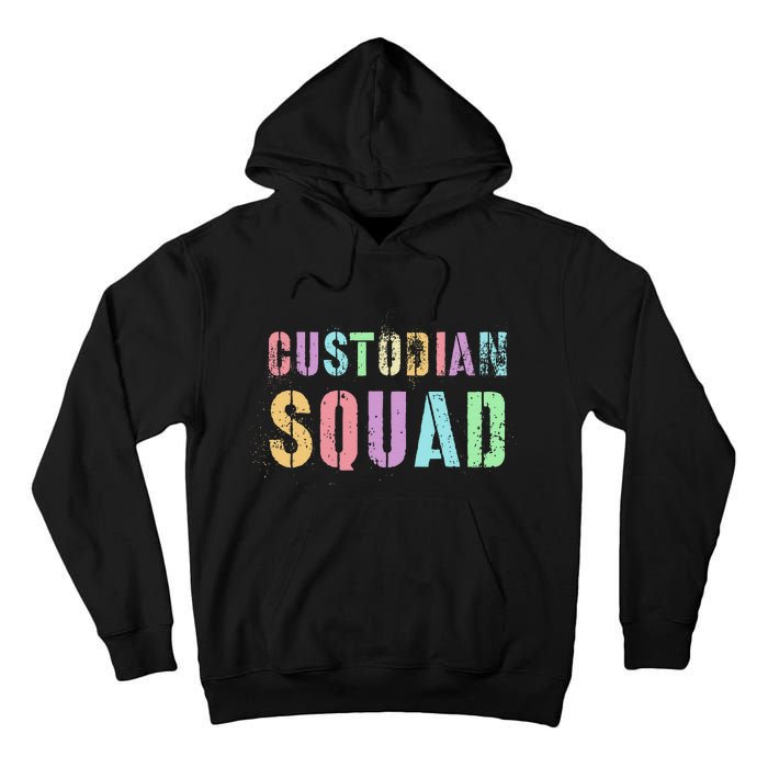 Cute Custodian Squad Cleaner Upkeep Cleanliness Facility Tall Hoodie