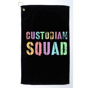 Cute Custodian Squad Cleaner Upkeep Cleanliness Facility Platinum Collection Golf Towel