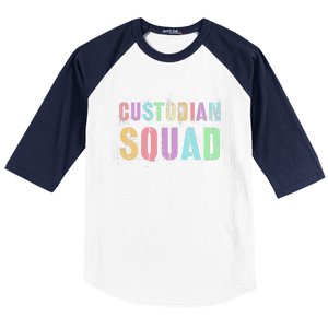 Cute Custodian Squad Cleaner Upkeep Cleanliness Facility Baseball Sleeve Shirt