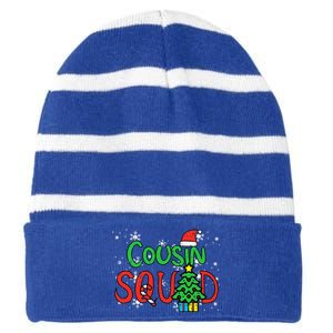 Christmas Cousin Squad Santa Hat Xmas Matching  Striped Beanie with Solid Band