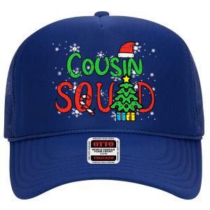 Christmas Cousin Squad Santa Hat Xmas Matching  High Crown Mesh Back Trucker Hat